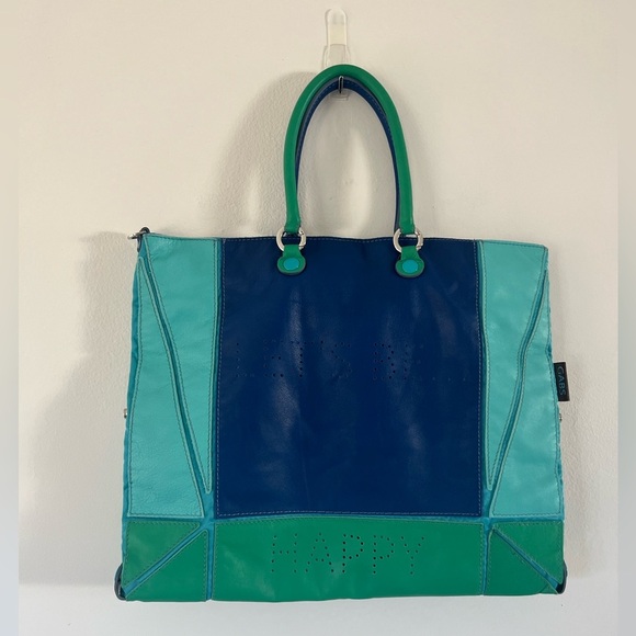 GABS Firenze CYNDI Colorblock Leather Convertible Tote Bag Made In Italy NWT - Picture 6 of 13